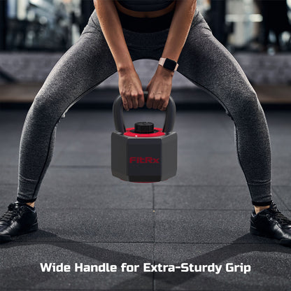 Smartstack Wide Handle Adjustable Kettlebell for Home Gym Workouts, 25-40 Lbs
